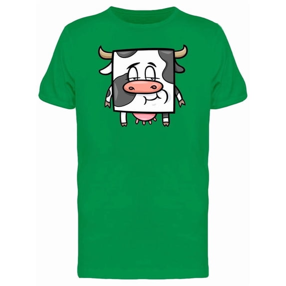 Adorable Square Cow Cartoon Tee Men's - Men T-Shirt, Xtra Large