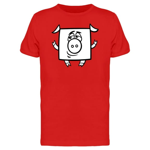 Adorable Square Pig Cartoon Tee Men's -Image by Shutterstock