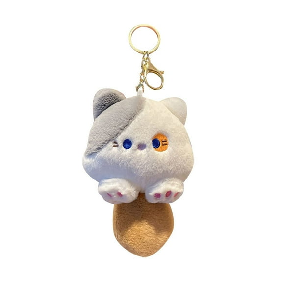Adorable Squeaky Kitty Stuffed Animal Hanging Machine Keychain Charm Toy For Everyone Outdoor