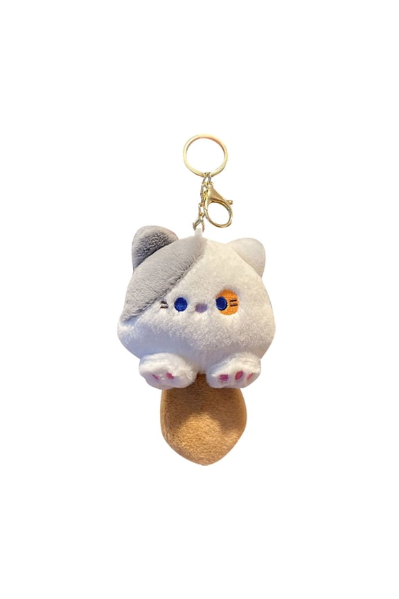 Adorable Squeaky Kitty Stuffed Animal Hanging Machine Keychain Charm Toy For Everyone Outdoor
