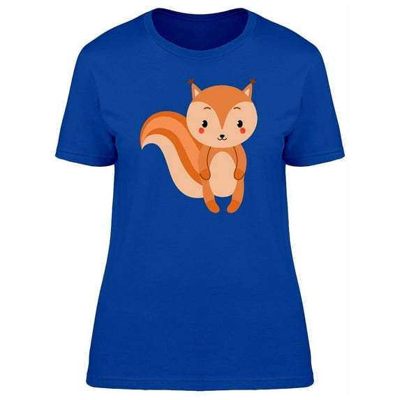 Adorable Squirrel Cartoon T-Shirt Women -Image by Shutterstock, Female Medium