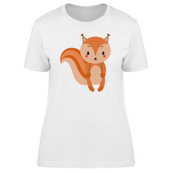 Adorable Squirrel Cartoon Tee Women's -Image by Shutterstock