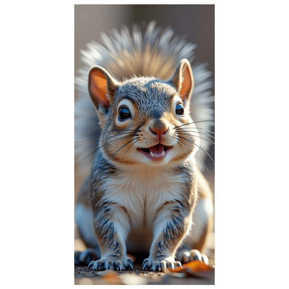 Adorable Squirrel Design Banner Background Party Decorations Photography Props Backdrop for Outdoor Events Kids Parties and Picnics