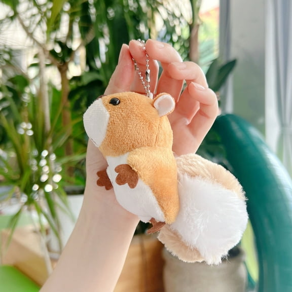 Adorable Squirrel Design Key Ring Pendant Cute Plush Animal Keychain Charm Decorative Keychain Pendant For Bag Purse Backpack Handbag