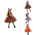 thumbnail image 1 of Adorable Squirrel Dress for Girls Stage Performance Play Pretend Tutu Outfit with Ears Headband and Tail, Princess-Themed Strawberry Halter Velvet Tulle Dress for Toddlers 5-6 Years, 1 of 9
