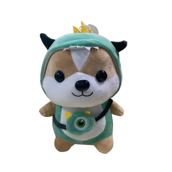 Adorable Squirrel Plush Toy Dressed in Green Dinosaur Costume, Soft Stuffed Animal Doll for Boys Girls and Fans, 10-inch C#236 Green