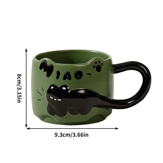Adorable Stacking Cat Design Ceramic Mug, Playful and Whimsical Coffee Cup with Large Handle, Charming Gift for Cat Lovers and Adding Fun to Morning Beverage Routines at Home