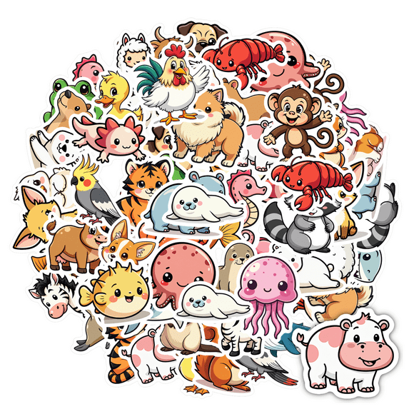 Adorable Stickers Animal Stickers Marine Stickers Cute Decals Funny Stickers for Laptops Phones Notebooks