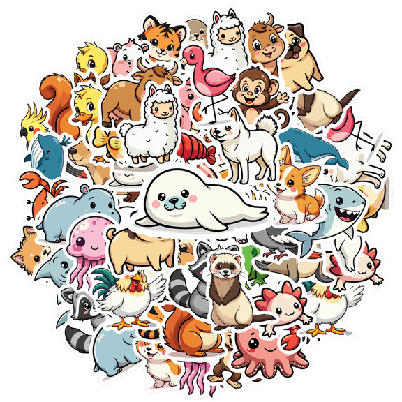 Adorable Stickers Animal Stickers Marine Stickers Cute Decals Funny Stickers for Laptops Phones Notebooks