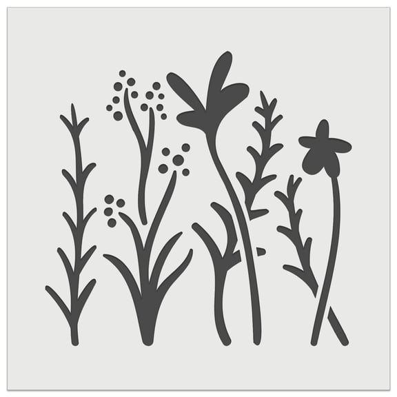 Adorable Summer Wildflowers for Repeating Pattern DIY Cookie Wall Craft Stencil - 3.5 Inch