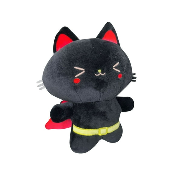 Adorable Superhero Black Cat Plush Toy with Cape Soft and Cuddly Stuffed Animal for Kids and Adults, 12 Inches