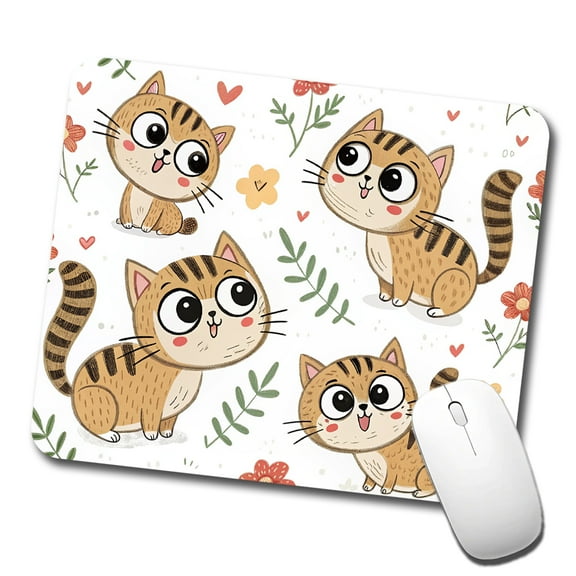 Adorable Tabby Cats Mouse Pad Low Profile Gaming Mat