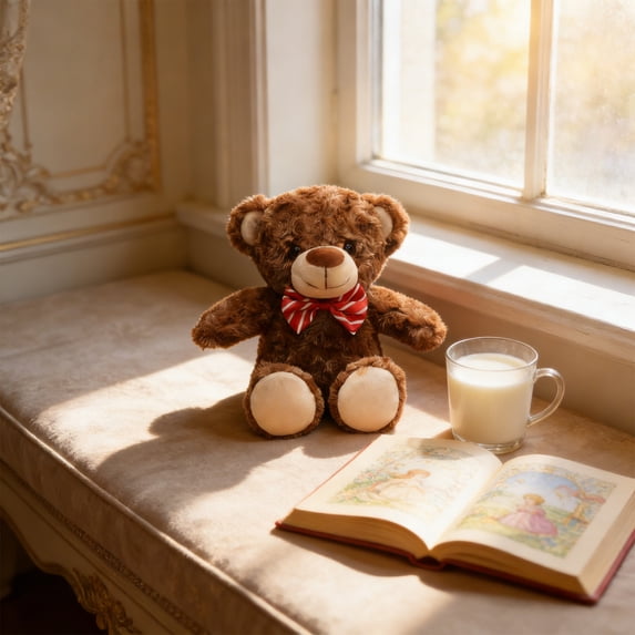 Adorable Teddy Bear Plush Toy with Classic Bow Detail Soft Furry Doll for Home Decoration Gift Giving Comforting Stuffed Animal Companion