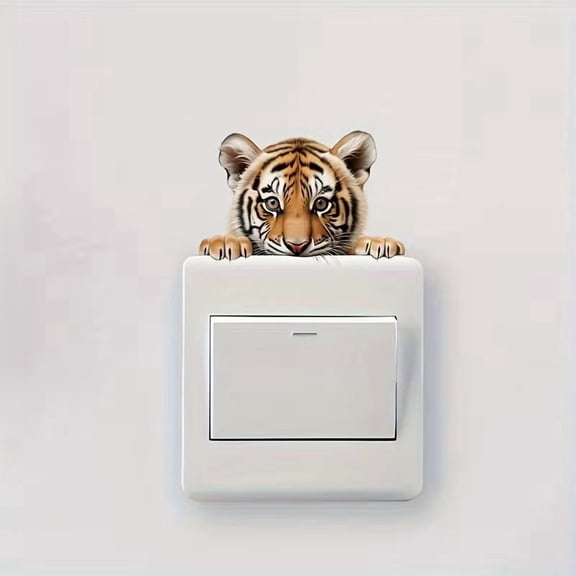 Adorable Tiger-Themed Wall Decor Stickers - Fun and Playful Animal Collection for Kids' Rooms
