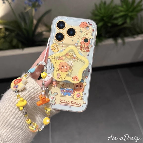 Adorable Tinkle Tinkle Phone Grip Cute Animal Characters with Star and Cloud Design, Magnetic Grip for iPhone & Android, Great for Teens and Animal Lovers