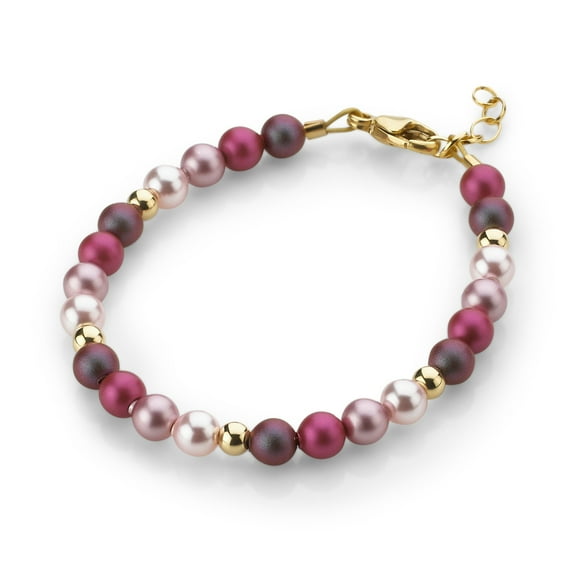 Adorable Toddler Bracelet With Multi Colored Austrian Pearls, 14kt Gold Filled Beads (B2116)