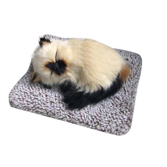 Adorable Toy Mini Cat in Mattress with Meow Sounds Sleeping Kitty Toy for Kids Boys Girls Cute Interactive Pet