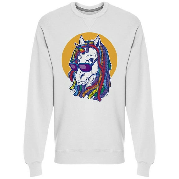 Adorable Unicorn Dreadlock Sweatshirt Men -Image by Shutterstock, Male x-Large