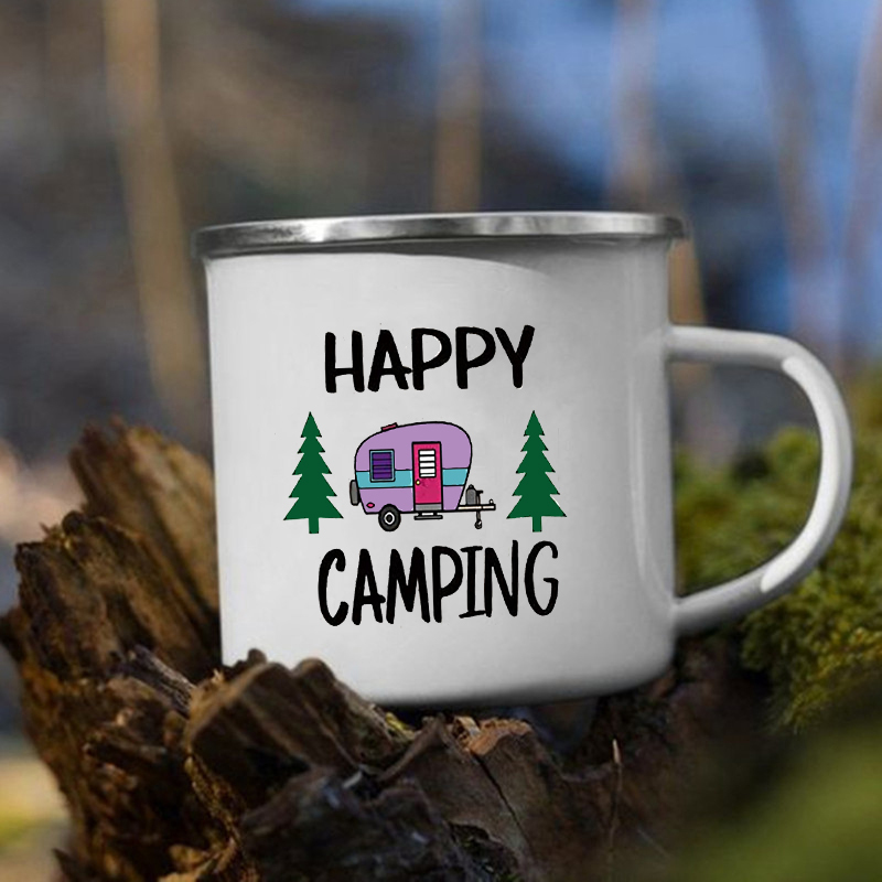 Adorable Unique Personalized Funny Camping Enamel Beer Cup Cute
