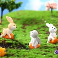 thumbnail image 1 of Adorable Vivid Realistic DIY Rabbit Riding Carrot Bunny Statue - Mini Rabbit Figurines - Decorative - Home Decor, 1 of 8