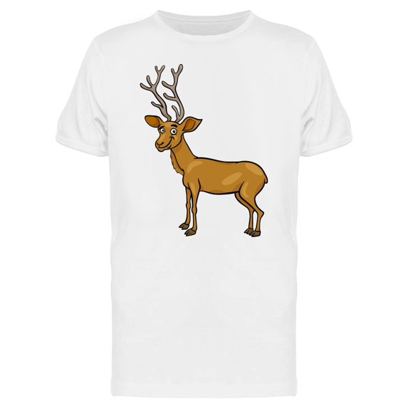 Adorable Wapiti Elk Cartoon Tee Men's -Image by Shutterstock