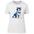 thumbnail image 1 of Adorable Watercolor Puppy Husky T-Shirt Women -Image by Shutterstock, Female Medium, 1 of 4