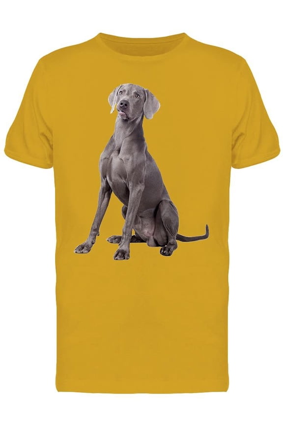 Adorable Weimaraner Sitting T-Shirt Men -Image by Shutterstock, Male 3X-Large