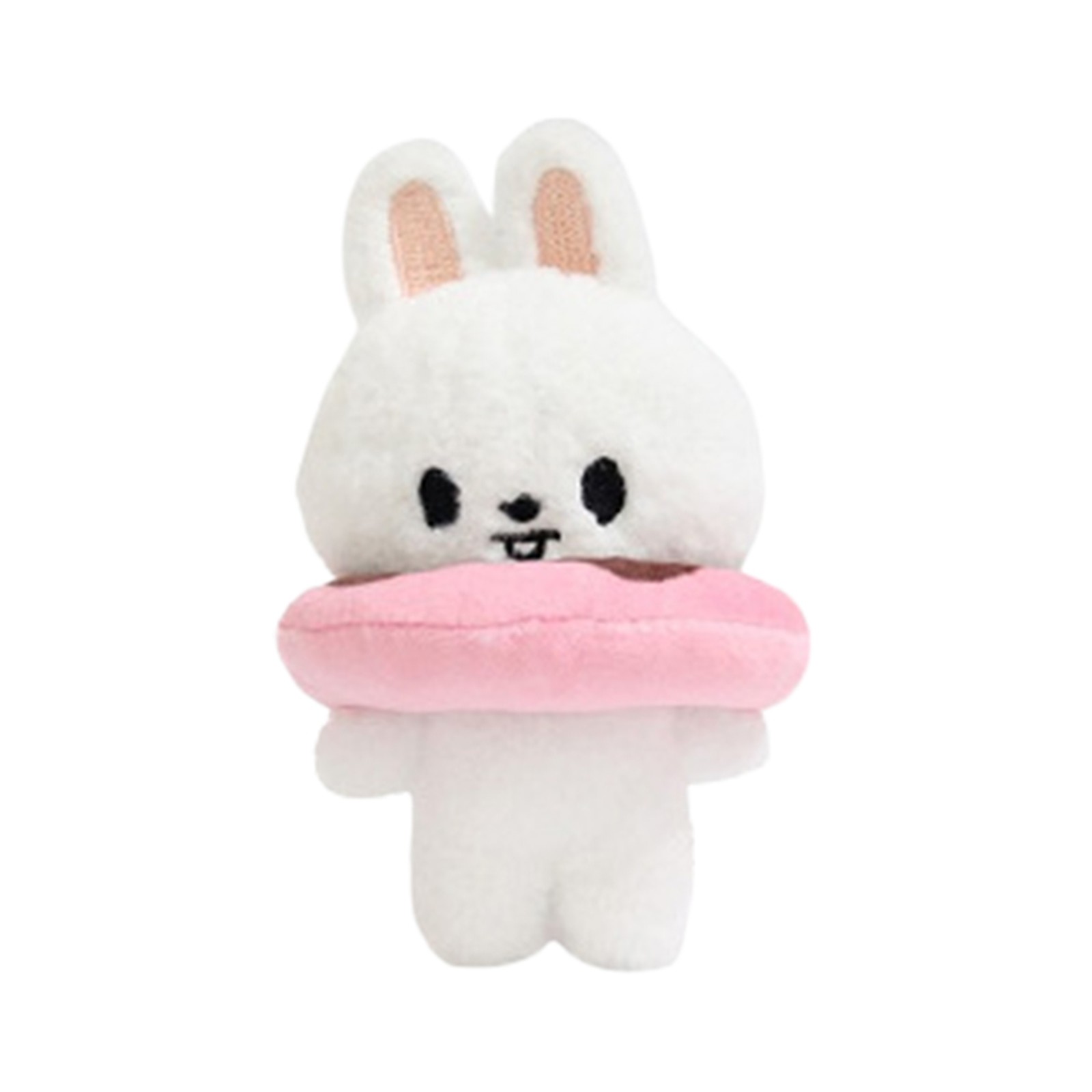 Adorable White Bunny Plush Toy with Pink Donut, Soft and Huggable for ...