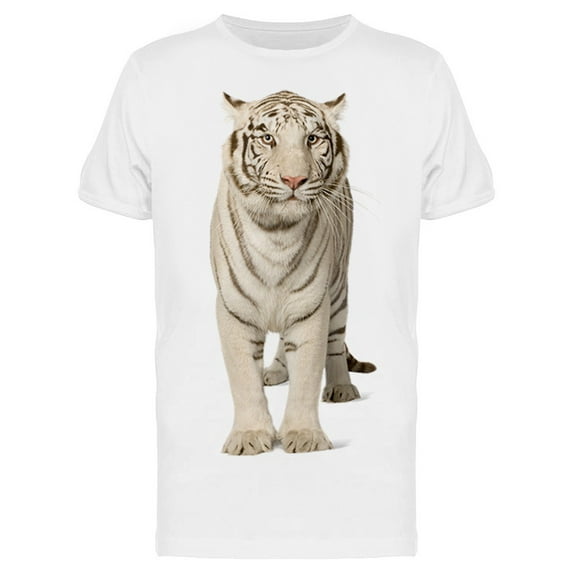 Adorable White Tiger Standing T-Shirt Men -Image by Shutterstock, Male Large