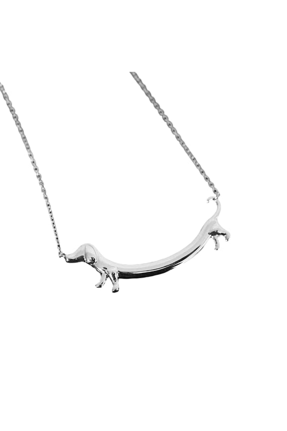 Adorable Wiener Dog Pendant Neck Jewelry Stylish Lock Chain Necklace Collarbone Chain for Fashion forward Individuals