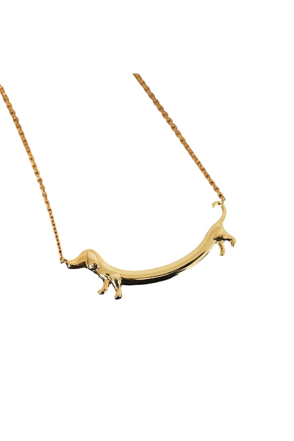 Adorable Wiener Dog Pendant Neck Jewelry Stylish Lock Chain Necklace Collarbone Chain for Fashion forward Individuals