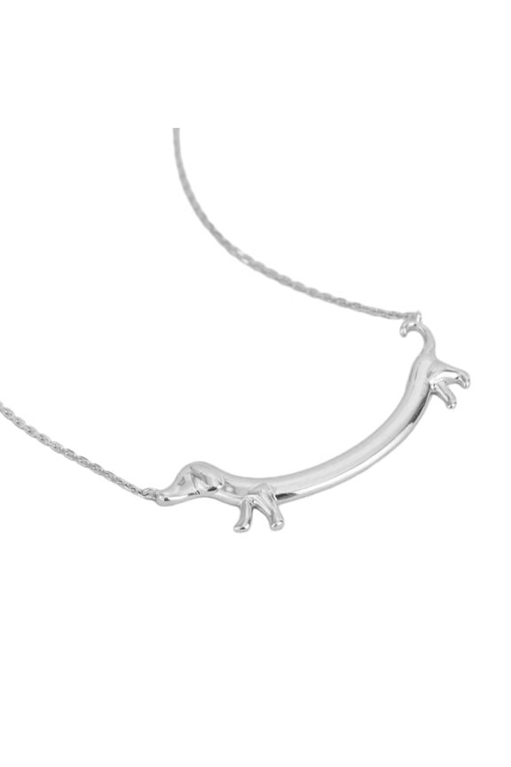Adorable Wiener Dog Pendant Neck Jewelry Stylish Lock Chain Necklace Collarbone Chain for Fashion forward Individuals