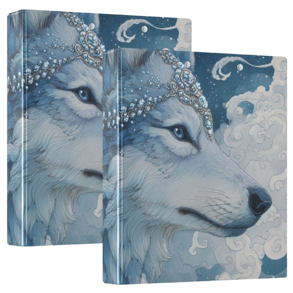 Adorable Wolf Head Round Ring Binder 3 Rings 1.5