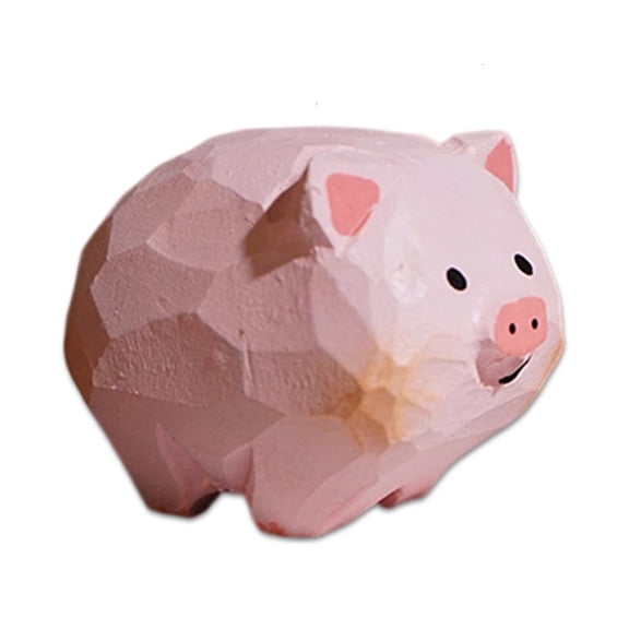 Adorable Wood Piggy Statues Perfect For Living Room Bedroom Or Study Decoration Piggy Sculptures