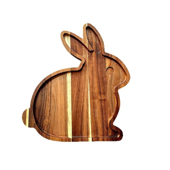 Adorable Wooden Rabbit Shaped Serving Tray Ideal Cheese Board Fruit And Nut Storage Platter
