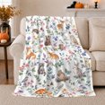 thumbnail image 1 of Adorable Woodland Animal Watercolor Scene, Festive Holiday Scene, Warm Flannel Blanket for Living Room and Reading Nook, Art Lovers Friendship Gift, Festive Home Decor, 1 of 7