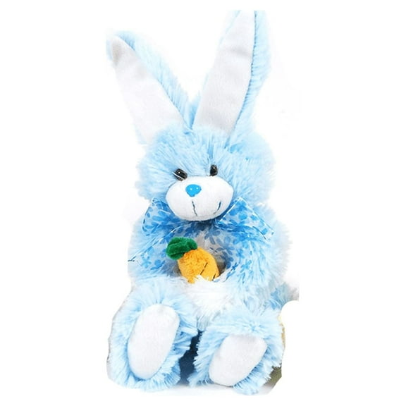New Adorable and Lovable 13-inch Blue Stuffed Animal Plush Bunnies with Carrots Stuffed Toy Charming Cuddles - Gift For Your Kids.