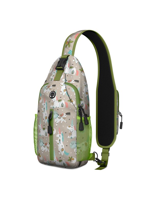 Adorable hedgehog Kawaii Forest Cartoon hedgehog Print Crossbody Daypack Sling Bag, Adjustable Shoulder Strap, Lightweight and Durable, Ideal for outdoor activities, travelers