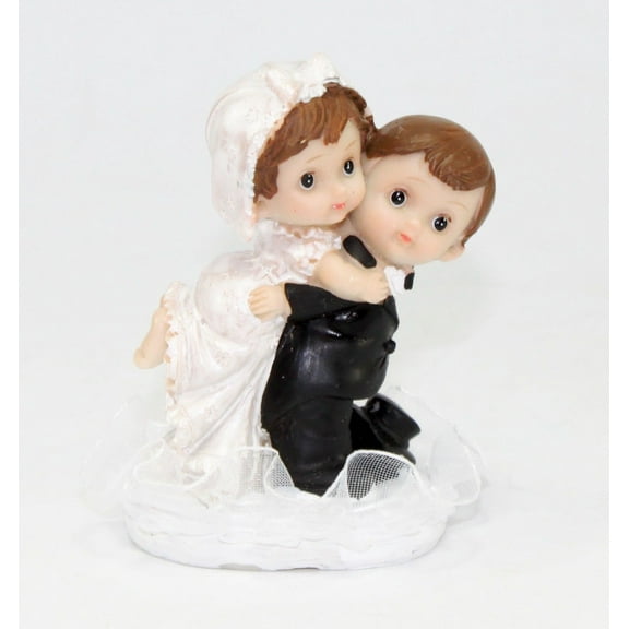 Adorable wedding couple Piggyback Ride Wedding Blessing Congratulatory Figurine Gifts EHD