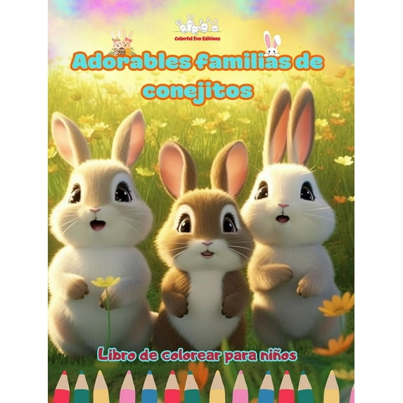 Adorables familias de conejitos - Libro de colorear para niños - Escenas creativas de familias de conejos entrañables: E, (Hardcover)