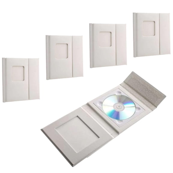 Adorama Overlapping CD Holder with Cover Window, Holds 1 CD, White | 5-Pack