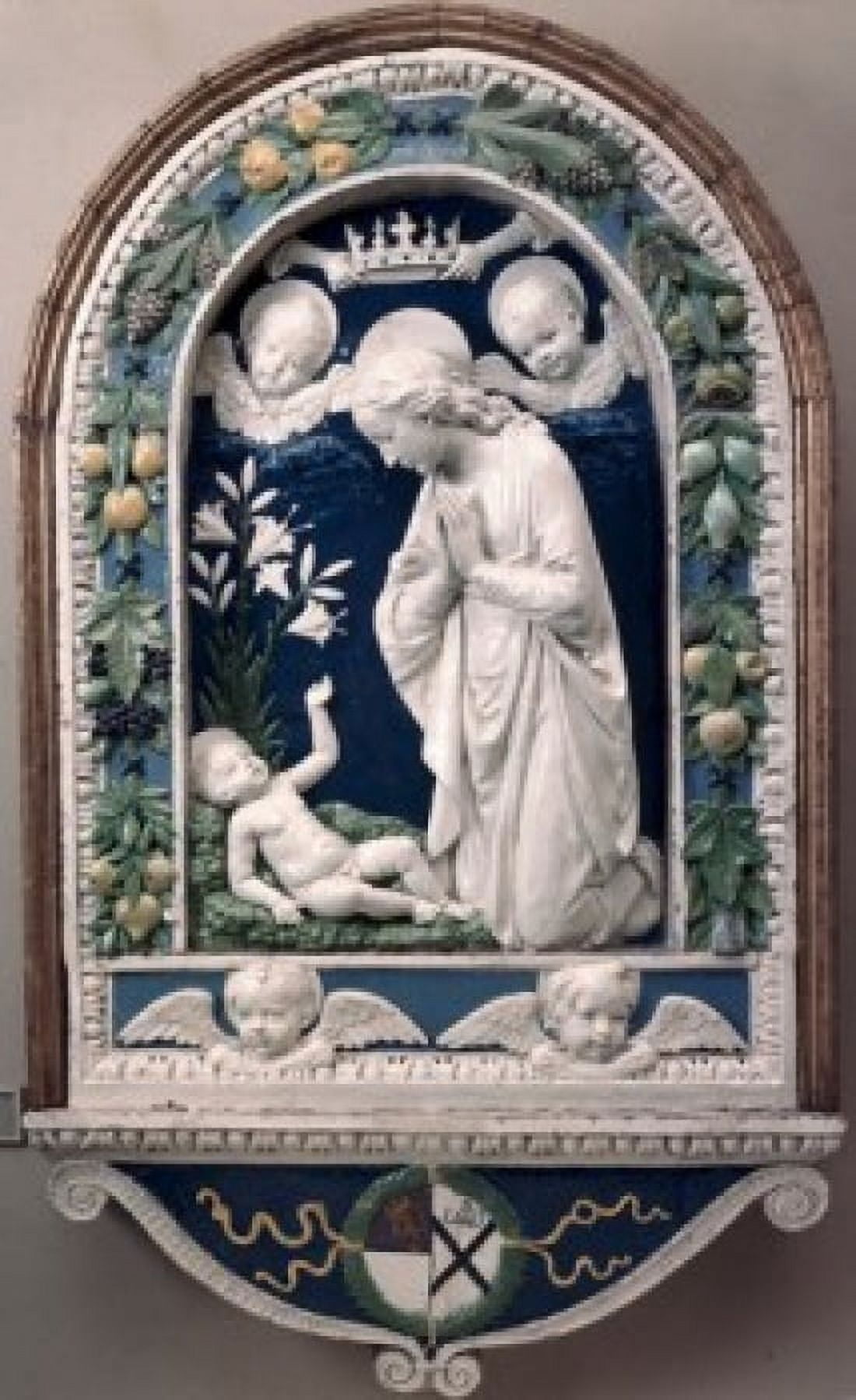Adoration of the Child by Andrea Della Robbia glazed terracotta (1435-1525) USA Washington DC National Gallery of Art Canvas Art - Andrea Della Robbia (18 x 24)