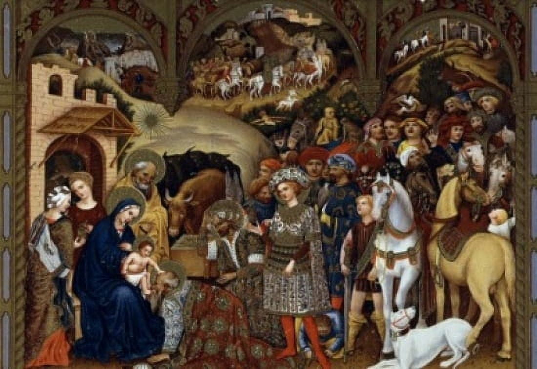 Adoration of the Kings After an original work by Francesco di Gentile da Fabriano Color lithograph Canvas Art - Francesco di Gentile da Fabriano (24 x 36)