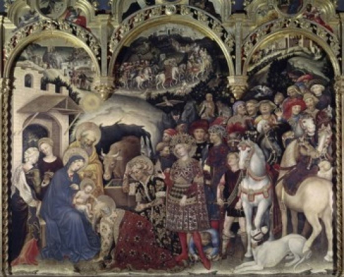 Adoration of the Magi (Detail) Gentile da Fabriano (ca1370-1427 Italian) Tempera on panel Galleria degli Uffizi Florence Italy Canvas Art - Gentile da Fabriano (24 x 36)