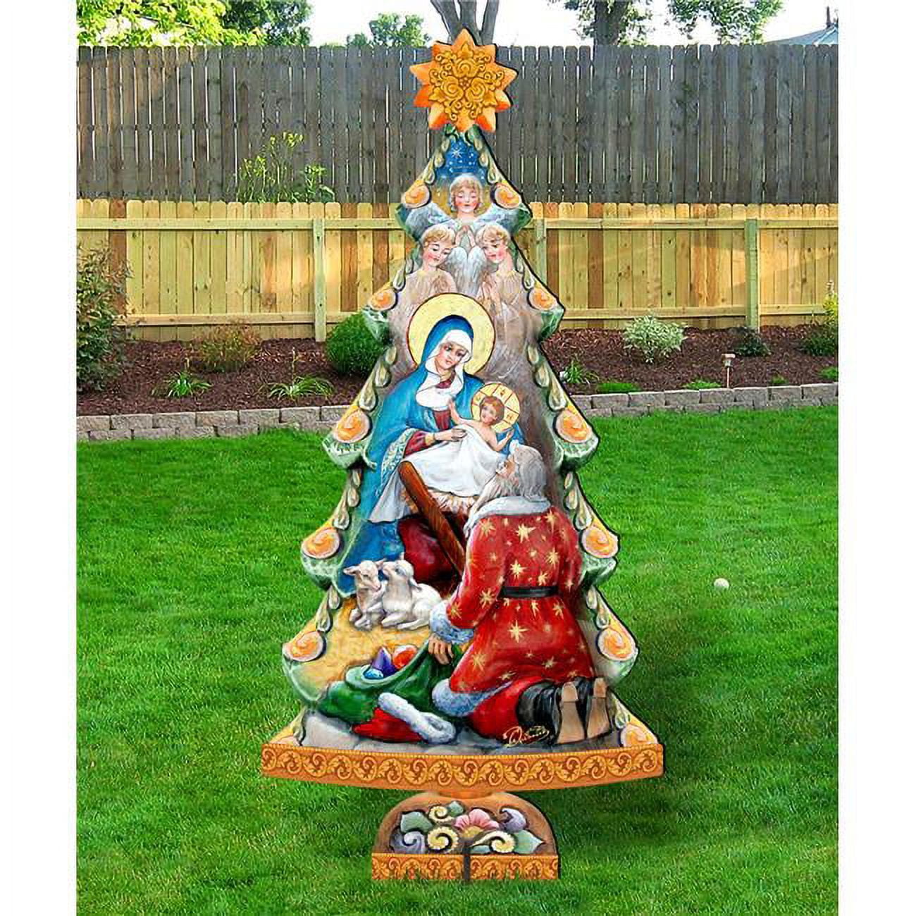 Adoration Nativity Tree Wooden Freestanding Decor - Walmart.com