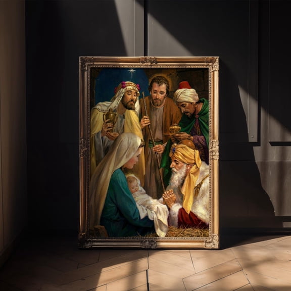 Adoration Of The Magi Christian Nativity Scene Christian Art Home Decor Office Wall Art
