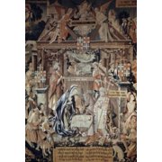 Adoration Of The Shepherds 16th Century Tapestry Textiles Flemish Canvas Art - 18 x 24