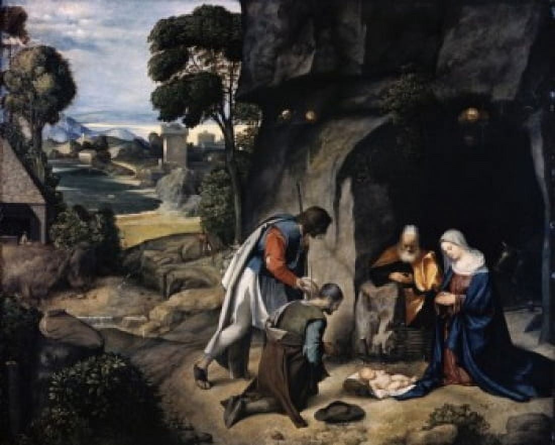 Adoration of the Shepherds c 1510 Giorgio Giorgione (c 1477-1510 Venetian) National Gallery of Art Washington DC Canvas Art - Giorgio Giorgione (18 x 24)