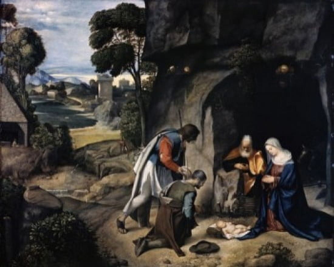 Adoration of the Shepherds c 1510 Giorgio Giorgione (c 1477-1510 Venetian) National Gallery of Art Washington DC Canvas Art - Giorgio Giorgione (24 x 36)