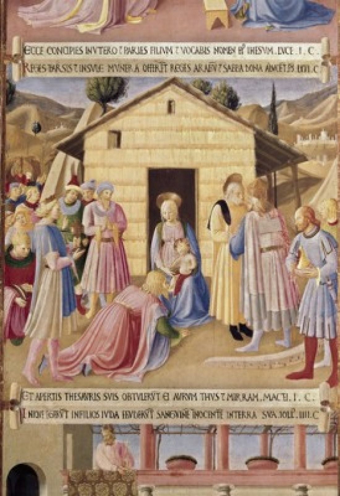 Adoration of the Three Kings 1438-1445 Fra Angelico (ca1395-1455 Italian) Fresco Museo di San Marco Florence Italy Canvas Art - Fra Angelico (24 x 36)